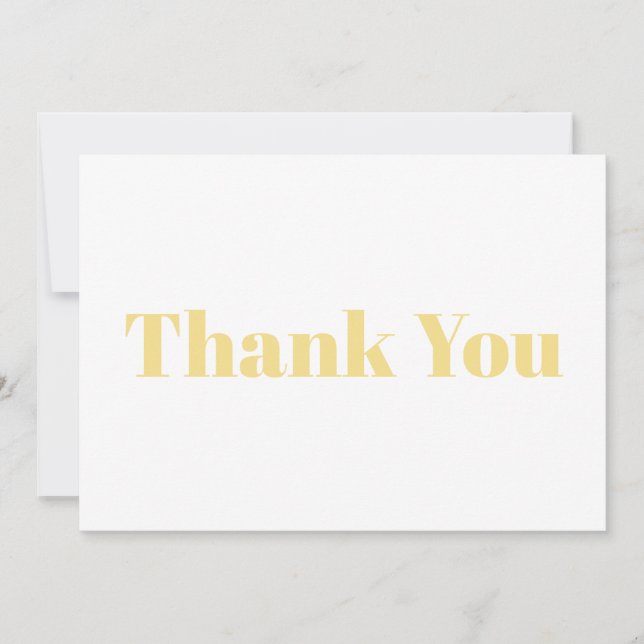 Danke, hellgoldfarbene moderne Notizkarte (Vorderseite)