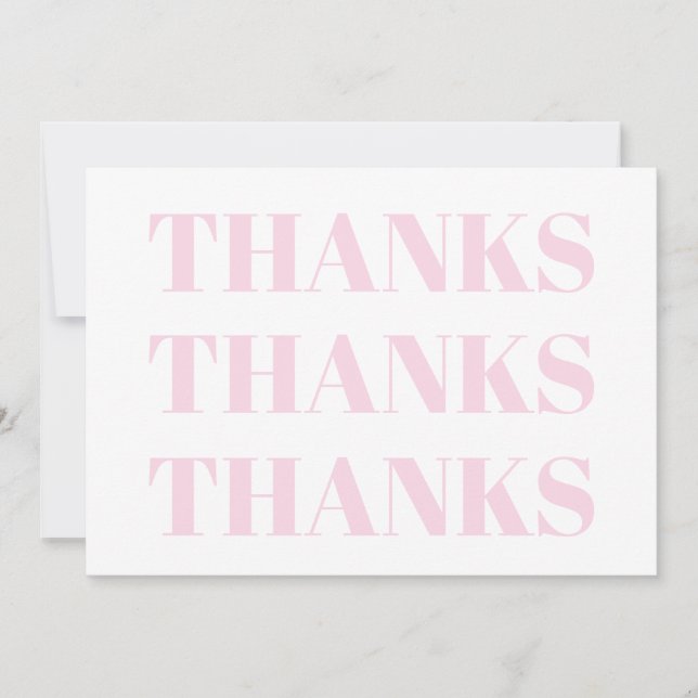 Danke, hellrosa, moderne Karte (Vorderseite)