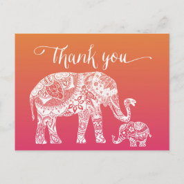 Danke - Hennastrauch-Elefant Postkarte