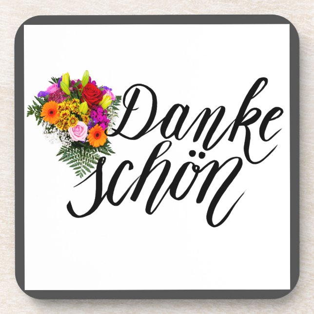 Danke, Herr Bouquet, Black Border Getränkeuntersetzer (Vorderseite)
