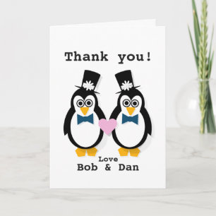 "Danke!" Herr u. Herr Customisable Penguin Card Dankeskarte