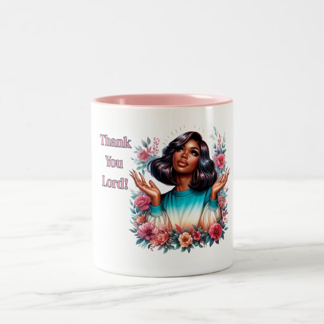 Danke, Herr! Zweifarbige Tasse (Mittel)