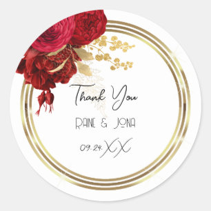 Danke Herz Braut Hochzeit Sweet16th Gold Weiß Kran Runder Aufkleber