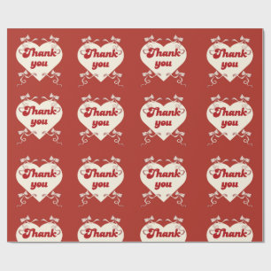 Danke-Herz mit Vintage-Band-Schleifen-Design Geschenkpapier