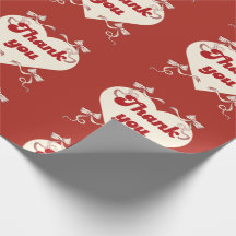 Danke-Herz mit Vintage-Band-Schleifen-Design