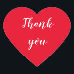 Danke, Herzklopfen Herz-Aufkleber<br><div class="desc">Herzklopfen,  Hochzeitsticker,  Hochzeit,  Aufkleber,  einfach,  elegant,  modern,  beruflich,  rustikal,  rot</div>