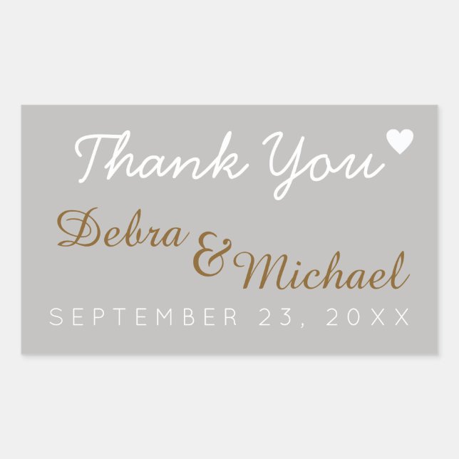 Danke, Hochzeit Rechteckiger Aufkleber (Vorderseite)