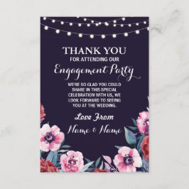 Danke, Hochzeits-Blumen-Marine-Rosa zu kardieren Dankeskarte