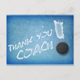 Danke Hockey Coach PostCard Icy Blue Style Postkarte