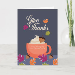 Danke Hot Drink Erntedank Herbstfarben Karte