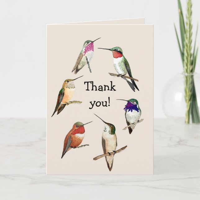 Danke Hummingbirds Card Karte (Vorderseite)