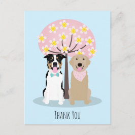 Danke, Hunde von Cherry Blossom Tree Postkarte