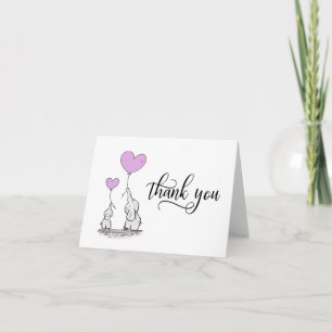 DANKE IHNEN Baby Shower Elephant LAVENDER   BLANK