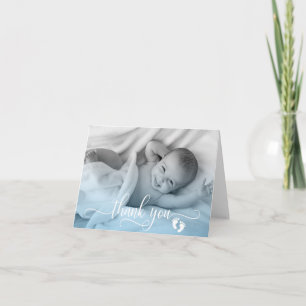 DANKE IHNEN Baby Shower Feet BOY FOTO   BLANK