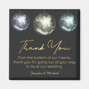 Danke Ihnen Disco-Kugeln schwarz goldene Hochzeit Magnet