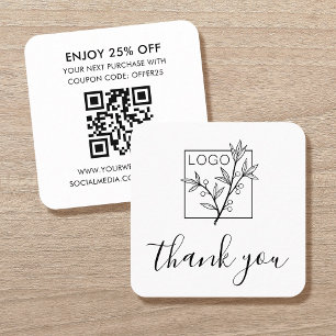 Danke Ihnen Einsetzen Geschäftskarten-Logo QR-Code Quadratische Visitenkarte