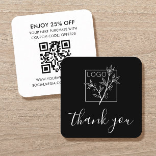 Danke Ihnen Einsetzen Geschäftskarten-Logo QR-Code Quadratische Visitenkarte