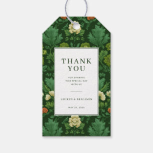 DANKE Ihnen Grüne Florale Vintage-Blumen Geschenkanhänger