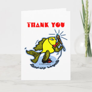 DANKE IHNEN lustige Stand-Up Fish Cartoon CARD