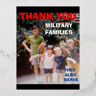 DANKE IHNEN MILITÄRISCHE FAMILIEN FOLIEN FEIERTAGSPOSTKARTE
