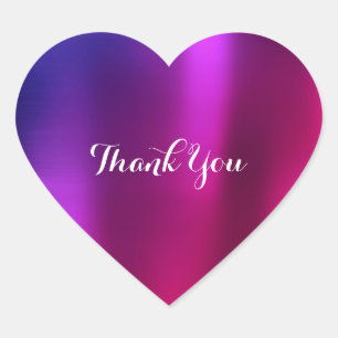 Danke Ihnen Pearly Purple Pink Lavender Metallisch Herz-Aufkleber
