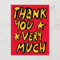 DANKE IHNEN SEHR VIEL Bubble Letters Yellow Red