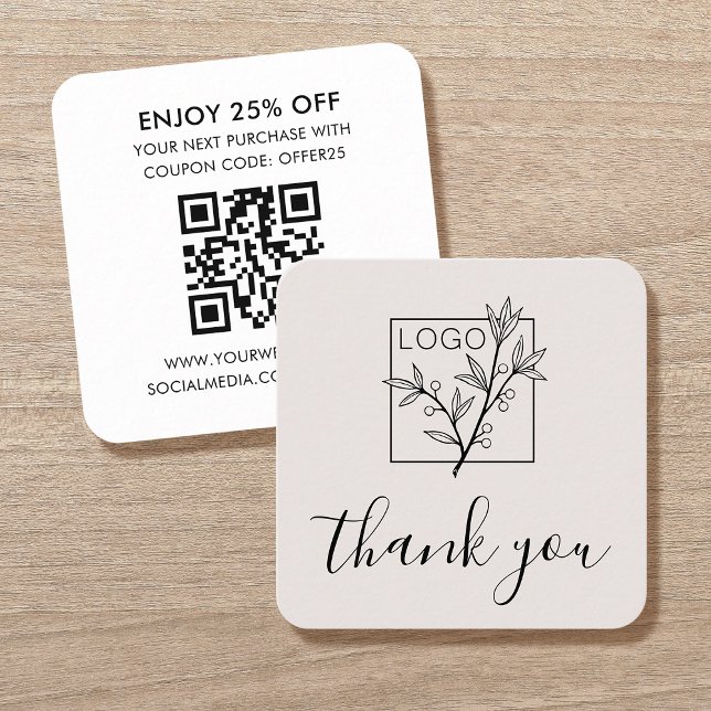 Danke Ihnen Stecken Sie Karte Logo QR Code Off-Whi (Von Creator hochgeladen)