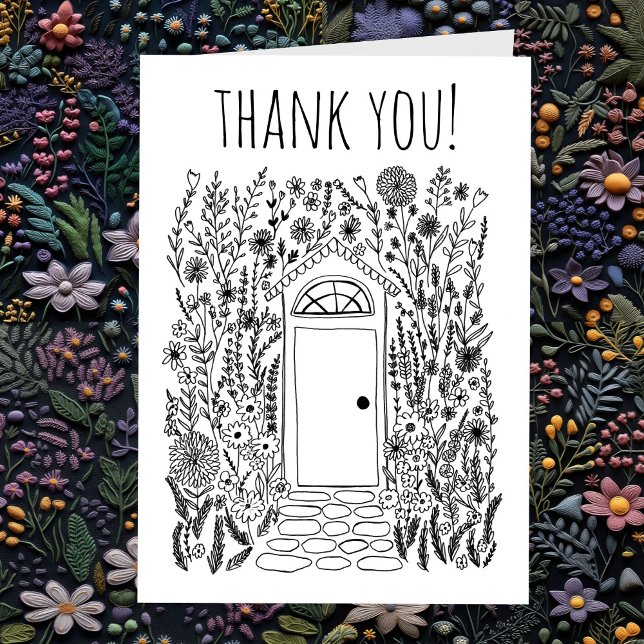 DANKE IHNEN Zuhause Sweet Zuhause Garden Door Cust Karte (THANK YOU Home Sweet Home Garden Door Floral Cute Custom Greeting Card
)