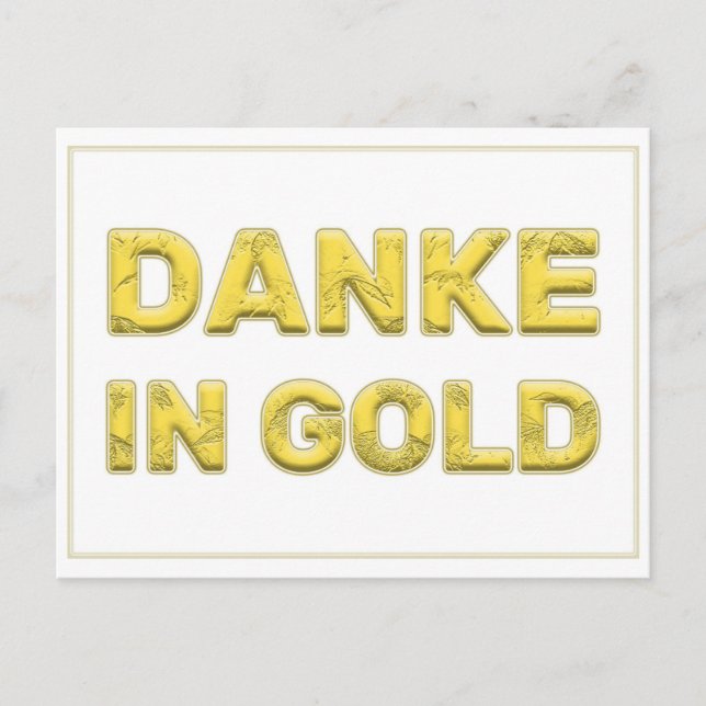 Danke in Gold! Postkarte (Vorderseite)