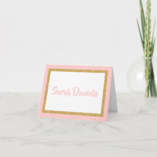 Danke in Rosa und Gold Glitter