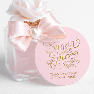 Danke in Rosa und Gold Zucker und Gewürz Geschenkanhänger