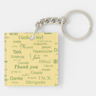 "Danke" Internationale Kunst, Motivierend gelb Schlüsselanhänger