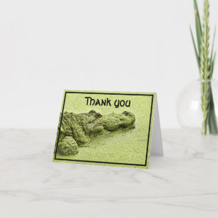 'Danke' Irish Green Gator im Duckweed Foto Dankeskarte