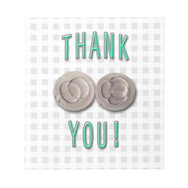 danke ivf in-vitro-fertilisation embryonen notizblock (Vorderseite)