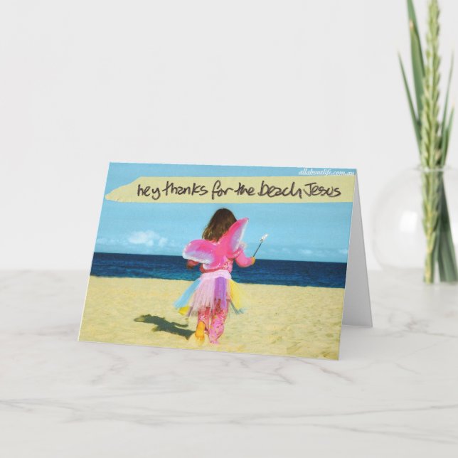 Danke Jesus für die Strand Gruß-Karte (Vorderseite)