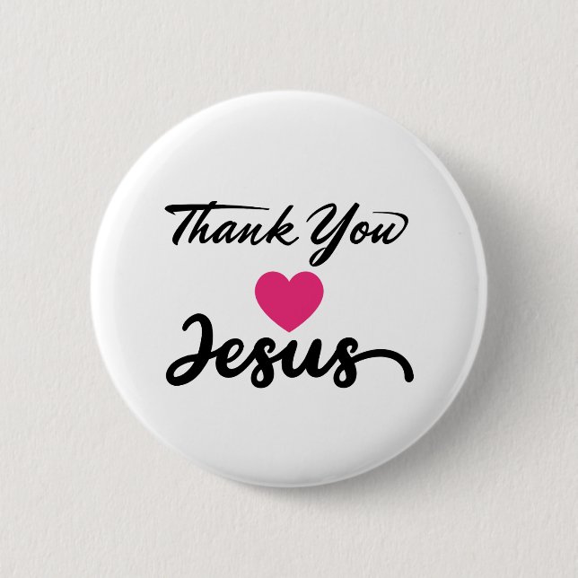 Danke, Jesus | Modernes Christliches Glaubensherz Button (Vorderseite)