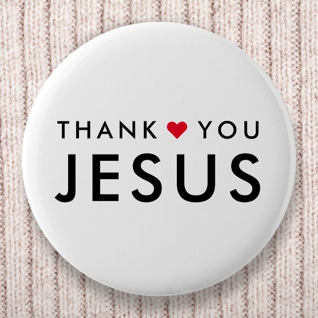 Danke, Jesus | Modernes Christliches Glaubensherz Button (Von Creator hochgeladen)