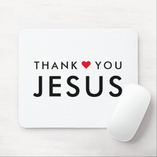 Danke, Jesus   Modernes Christliches Glaubensherz Mousepad