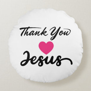 Danke, Jesus Modernes Christliches Glaubensherz Rundes Kissen