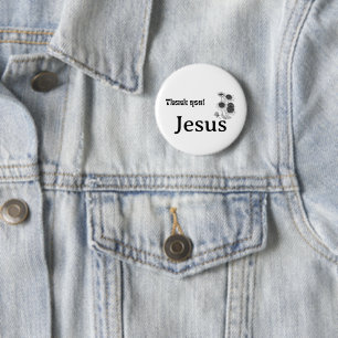 Danke Jesus Sonnenblumen Schwarz Weiß Christlich Button