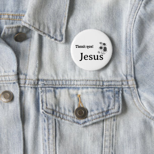 Danke Jesus Sunblumen Schwarz-weiß Christlich Button