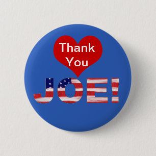 Danke, JOE! auf Blau mit Flagge Button