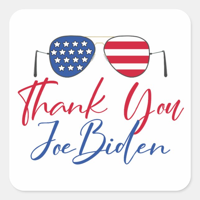 Danke Joe Biden Quadratischer Aufkleber (Vorderseite)