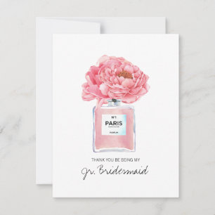 Danke Jr. Bridesmaid Pink Peonies Perfume Card