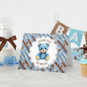 Danke   Jungen-Baby-Party-Häkelbär