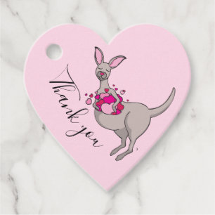 Danke Kangaroo mit Herzen Geschenkanhänger