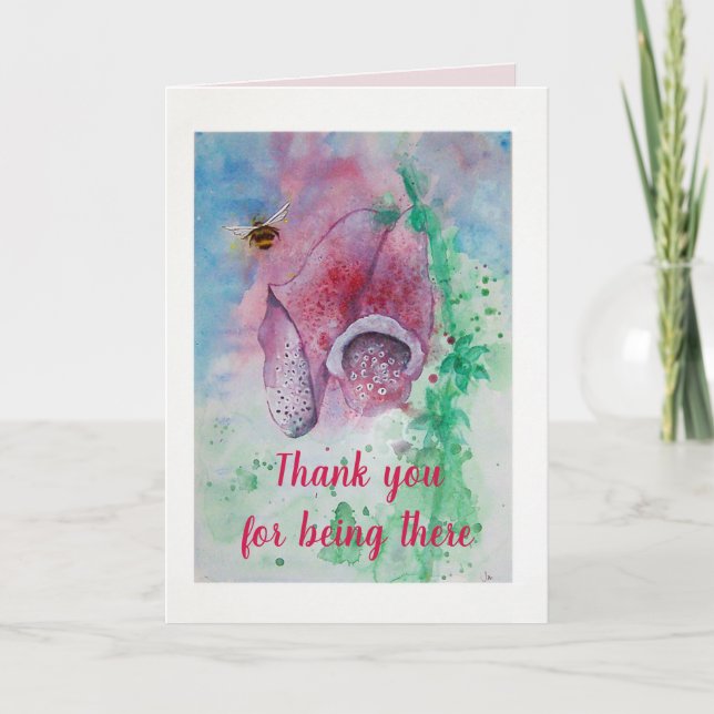 Danke Karte, Foxglove und Bee (Vorderseite)