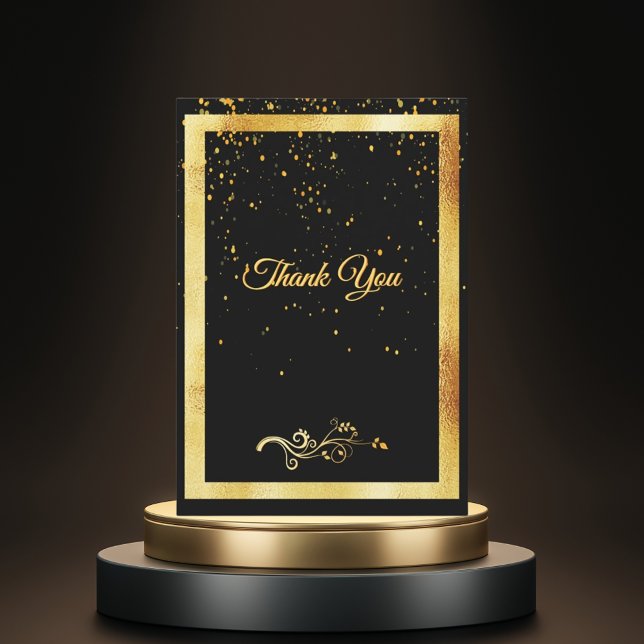 Danke Karte Geburtstag schwarzen Gold Konfetti (Von Creator hochgeladen)