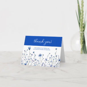 Danke Karte mit blauen Wildblumen