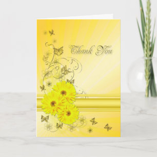 Danke Karte mit gelben Blumen